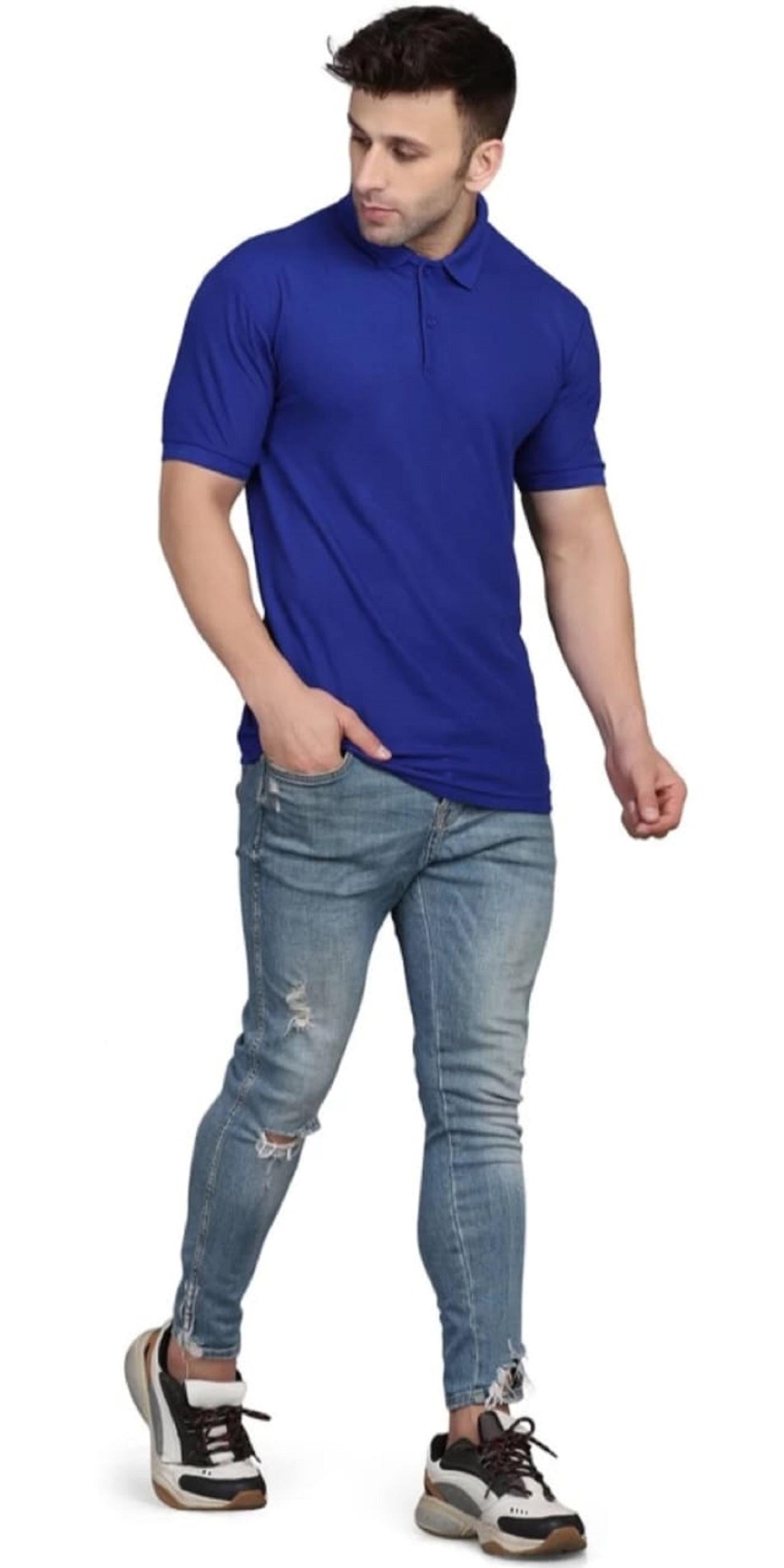 Men's Half Sleeves Polo Neck T-shirt (Pack of 4)